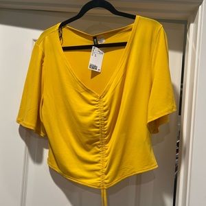 NWT Stretchy Yellow Crop Tie Top from H&M